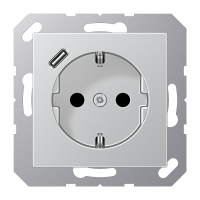 Lizdas p/t SCHUKO su USB C 2A/3A aliuminio spalvos A - JUNG