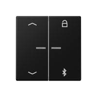 Klavišas dvigubam jungikliui žaliuzių/šviesos valdymui su bluetooth ir atmintimi juodos matinės spalvos A - JUNG