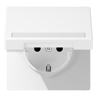 Lizdas p/t SCHUKO su dangteliu, markiravimo vieta ir apsauga nuo vaikų baltos matinės spalvos LS - JUNG