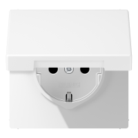 Lizdas p/t SCHUKO su dangteliu ir varžtiniais kontaktais baltos matinės spalvos LS - JUNG