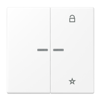 Klavišas dvigubam jungikliui žaliuzių/šviesos valdymui su atmintimi baltos matinės spalvos LS - JUNG