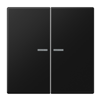 Klavišas dvigubam jungikliui su langeliu apšvietimui juodas matinis LS - JUNG