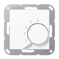 Reguliatorius p/t temperatūros patalpos 10A 230V 1NO/NC baltos matinės spalvos - JUNG
