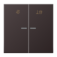 Klavišas dvigubam jungikliui juodas su simboliu 24V viešbučiams LS - JUNG