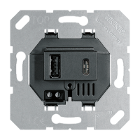 Lizdas p/t dvigubas USB A ir USB C 3A juodos spalvos - JUNG