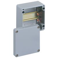 Dėžutė v/t [122x120x81] IP66 iQ aliumininė su DIN bėgeliu pilka ALR1212-L - SPELSBERG