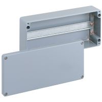 Dėžutė v/t [360x160x91] IP66 iQ aliumininė su DIN bėgeliu pilka ALR3616-L - SPELSBERG