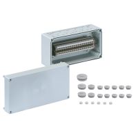 Dėžutė v/t [300x150x132] IP65 iQ stiklo pluošto su gnybtais 34x4mm2 pilka Aki-R 4/34-SL - SPELSBERG