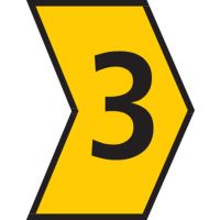 Markiruotė "3" laidui užmaunama 2-5mm karpoma geltona HGDC2 [pak. po 1000 vnt.] - HELLERMANN TYTON