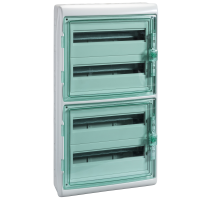 Skydelis v/t 72 (4x18) modulių IP65 su PE gnybtu skaidrios durys Mureva - SCHNEIDER ELECTRIC