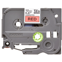 Juostelė spausdintuvui 12mm juoda ant raudono [8m] - BROTHER
