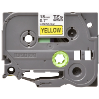 Juostelė spausdintuvui 18mm juoda ant geltono [8m] - BROTHER