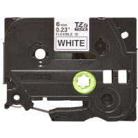 Juostelė spausdintuvui 6mm juoda ant balto itin lanksti, laminuota TZeFX231 [8m] - BROTHER