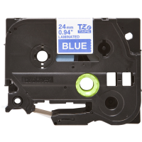 Juostelė spausdintuvui 24mm balta ant mėlyno [8m] - BROTHER