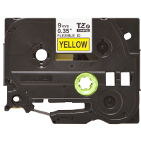 Juostelė spausdintuvui 9mm juoda ant geltono itin lanksti, laminuota [8m] - BROTHER