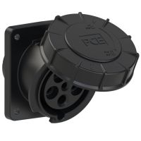 Lizdas CEE į/l 5P 63A 400V 6h IP67 juodas kampinis [100x112] POWER TWIST - PCE
