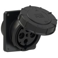 Lizdas CEE į/l 4P 125A 400V 6h IP67 juodas kampinis [120x130] POWER TWIST - PCE