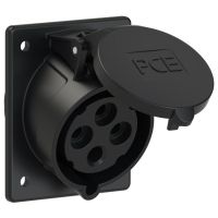 Lizdas CEE į/l 4P 32A 400V 6h IP44 TT juodas kampinis [80x97] - PCE