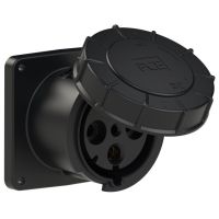 Lizdas CEE į/l 4P 125A 400V 6h IP67 juodas [120x120] POWER TWIST - PCE