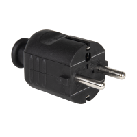 Kištukas a/k SCHUKO IP20 juodas PP 2SL - PCE