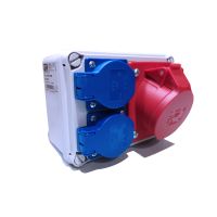 Dėžutė v/t su lizdais SCHUKO 2x16A, CEE 5P 16A, M20 IP44/54 [166x120x76] KOLO - PCE