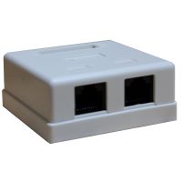 Dėžutė-lizdas v/t su lizdu 2x RJ45 Cat5E UTP