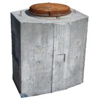 Šulinys g/b ryšių RKŠ 2-5 pusinis su anga 1290x1140x700 [550kg] - RYŠININKAS