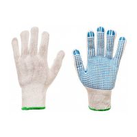 Pirštinės medvilninės su PVC žirneliais 10 dydis [pora] - SG LINE