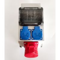 Skydelis v/t 6 modulių su lizdais SCHUKO 2x16A, CEE 5P 16A, M25 IP44 [230x130x130] LECH - PCE