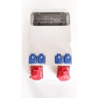 Skydelis v/t 13 modulių su lizdais SCHUKO 4x16A, CEE 5P 16A, 5P 32A automatika IP54 [397x329x167] MIELEC - PCE