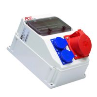 Skydelis v/t 9 modulių su lizdais SCHUKO 2x16A CEE 5P 32A 2xM25 IP54 [255x204x140] STAR ECOline - PCE