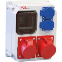 Skydelis v/t 4 modulių su lizdais SCHUKO 2x16A, CEE 5P 16A, 5P 32A IP54 MURAU ECOline - PCE