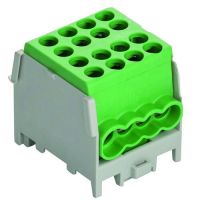 Gnybtas 25mm2 Cu/Al žalias 8 prijungimai (2x25/6x16) PHLAK2526GN - PROTEC