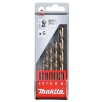 Rinkinys grąžtų (2, 3, 4, 5, 6, 8mm) HSS-Co 5proc. [rinkinyje 6vnt.] - MAKITA