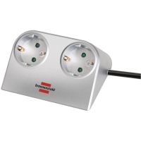 Blokas lizdų ant stalo 2xSCHUKO sidabrinis su kabeliu 1.8m DESKTOP POWER - BRENNENSTUHL