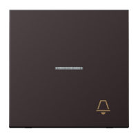 Klavišas viengubas jungikliui su apšvietimu su simboliu skambutis aliumininis LS - JUNG