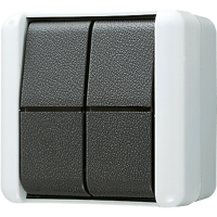 Perjungiklis v/t dvigubas IP44 pilkas 10A 250V - JUNG