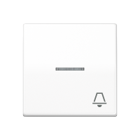 Klavišas viengubam jungikliui su skambučio simboliu ir pašvietimu, baltas AS 500 - JUNG