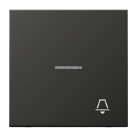 Klavišas viengubas jungikliui su apšvietimu ir skambučio simboliu aliumininis antracito spalvos LS - JUNG