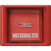 Klavišas viengubas raudonas su stikliuku be rėmelio AS 500 - JUNG