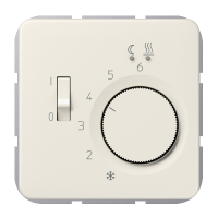 Reguliatorius temperatūros grindų 1s 10A/250V su dangteliu dramblio kaulo spalvos CD - JUNG