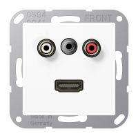 Lizdas garsiakalbio prijungimui baltas Cinch audio, HDMI A - JUNG