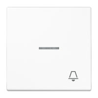 Klavišas viengubas jungikliui su apšvietimu su simboliu baltas LS - JUNG