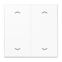 Klavišas dvigubas jungikliui žaliuzių su 4 rodyklėmis baltas LS - JUNG