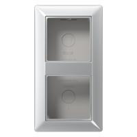 Dėžutė v/t dviguba montažui su rėmeliu aliuminio spalvos AS 500 - JUNG