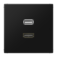 Lizdas p/t HDMI ir USB 2.0 juodos splavos LS - JUNG