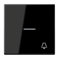 Klavišas viengubas jungikliui su apšvietimu su stikliuku juodas LS - JUNG