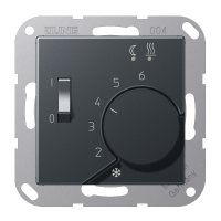 Reguliatorius temperatūros grindų p/t +10- +50C su dangteliu antracito matinės spalvos A - JUNG