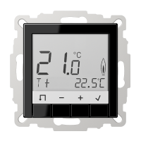 Reguliatorius p/t temperatūros patalpos su ekranu juodos spalvos A - JUNG