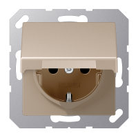 Lizdas p/t SCHUKO su dangteliu šampano spalvos 16A 250V A - JUNG